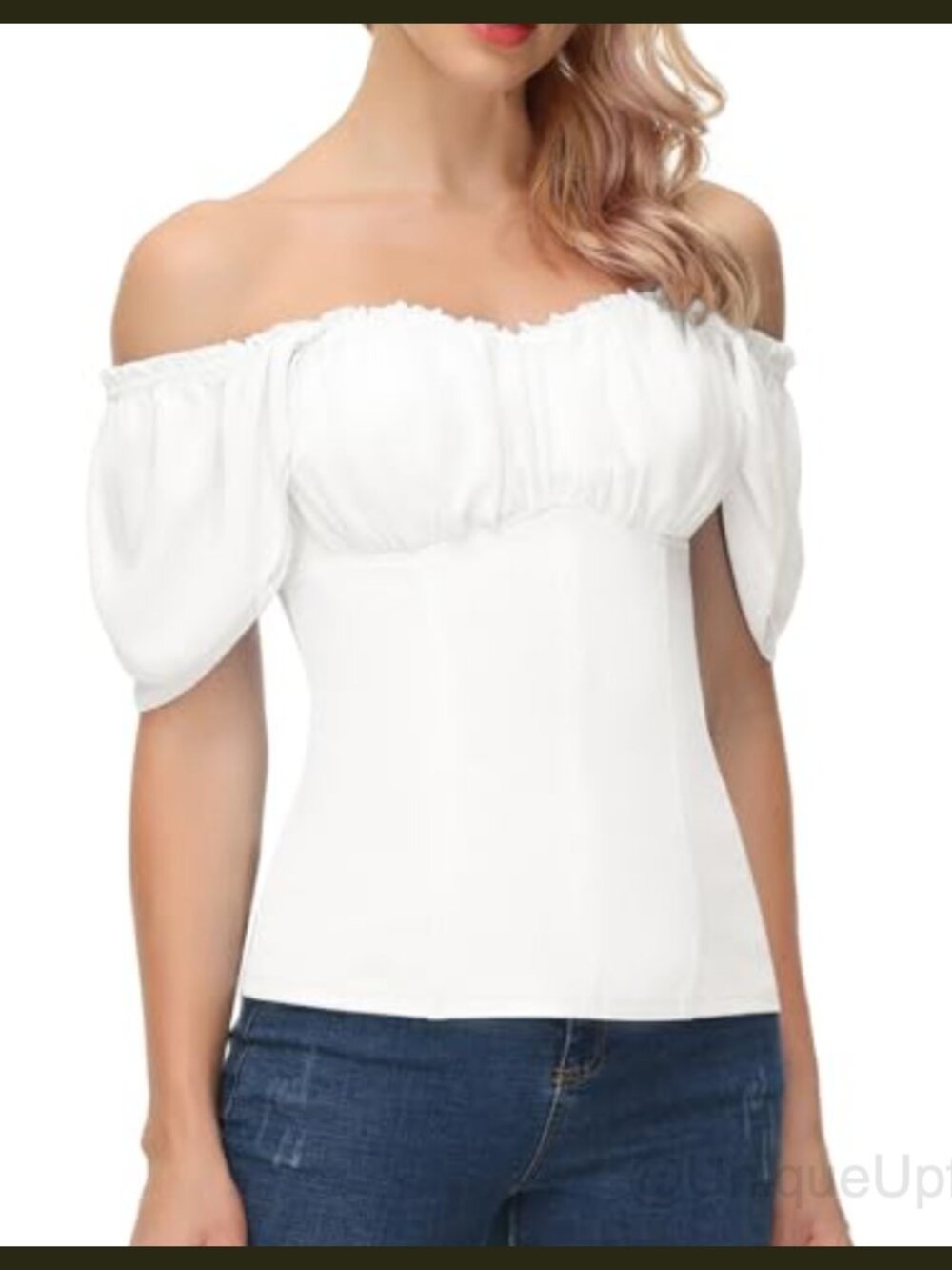 Women Off Shoulder Renaissance Peasant Blouse Ruffle Chiffon Top